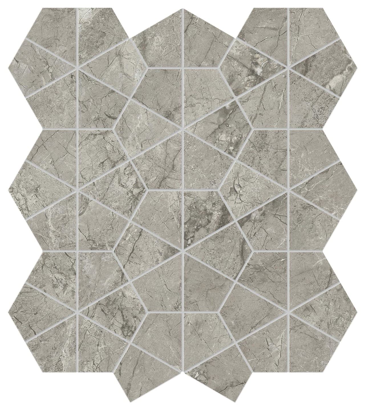 MB Silver Grey Hexagon in architectural space