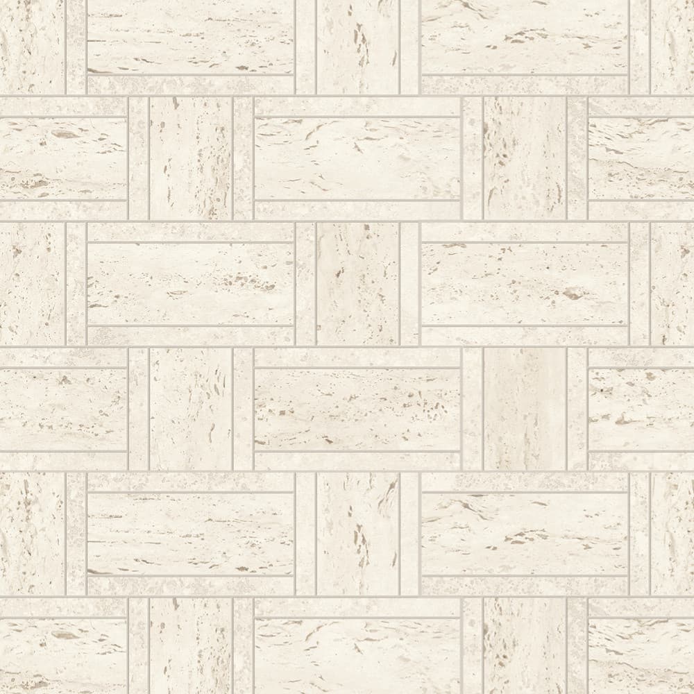 White Mosaico Basketweave in architectural space
