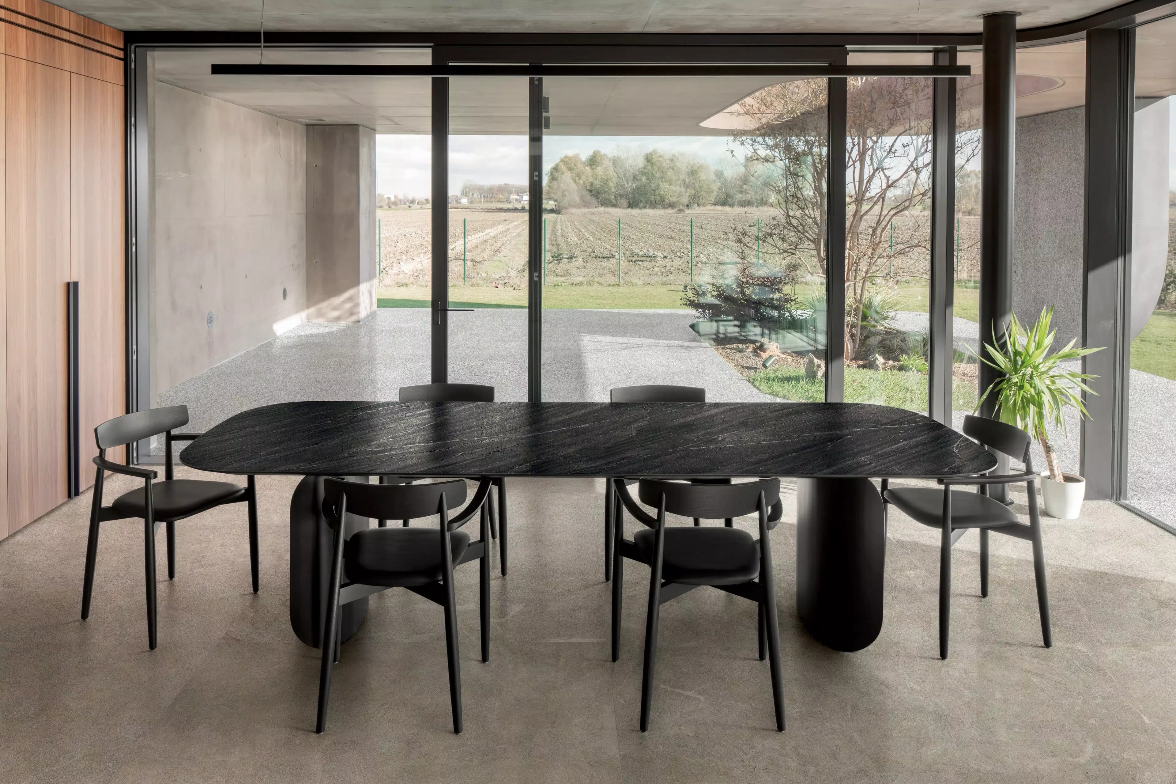 Serizzo Stone in architectural space