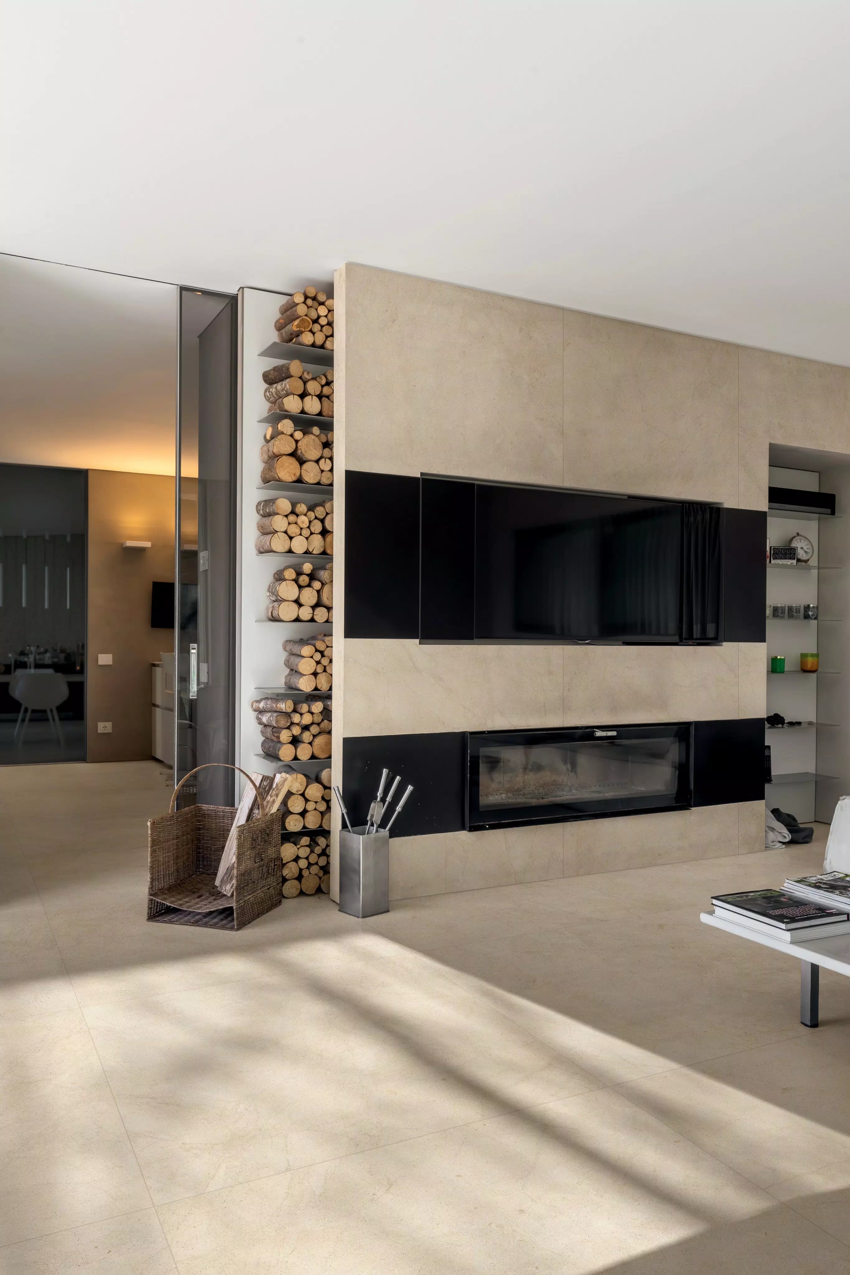 Crema Stone in architectural space