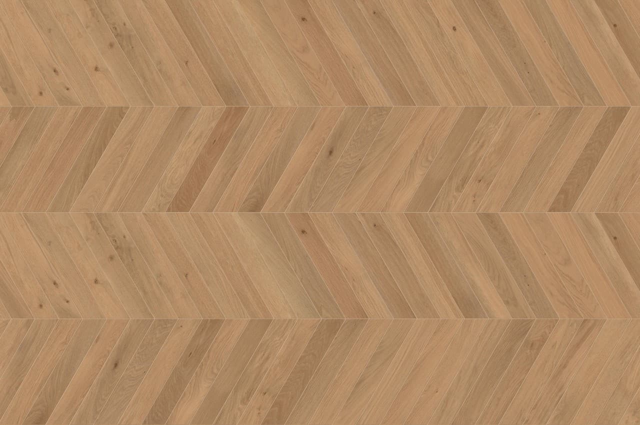 Deep Oak Chevron in architectural space