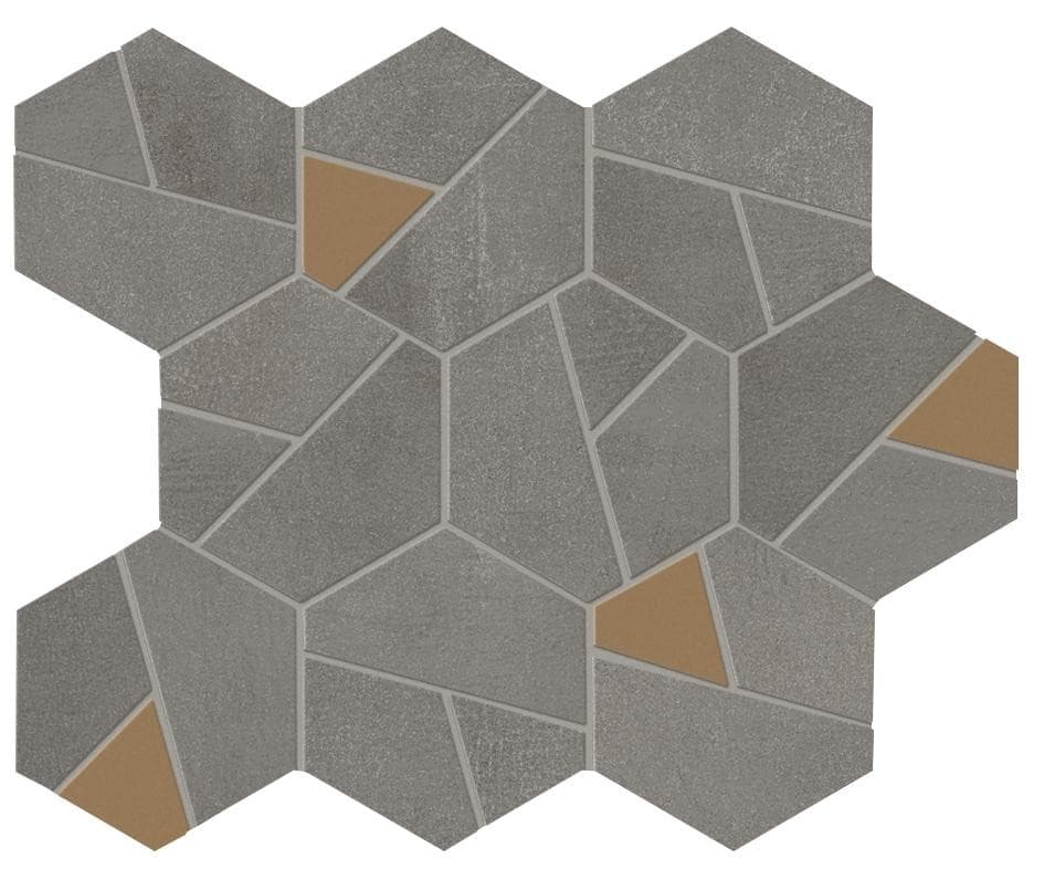 Smoke Mosaico Hex Yellow in architectural space