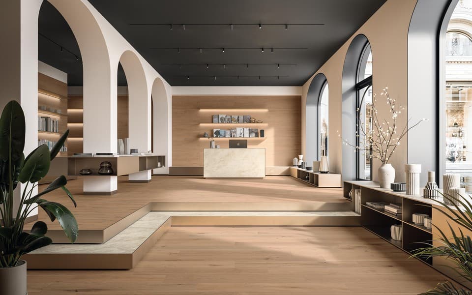 Deep Oak in architectural space