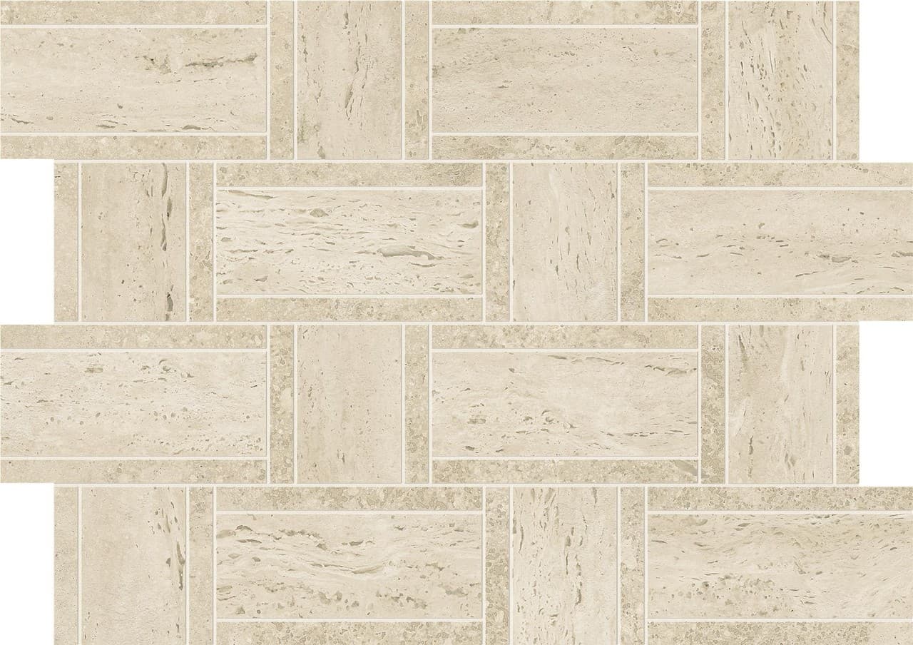 Pearl Mosaico Basketweave in architectural space