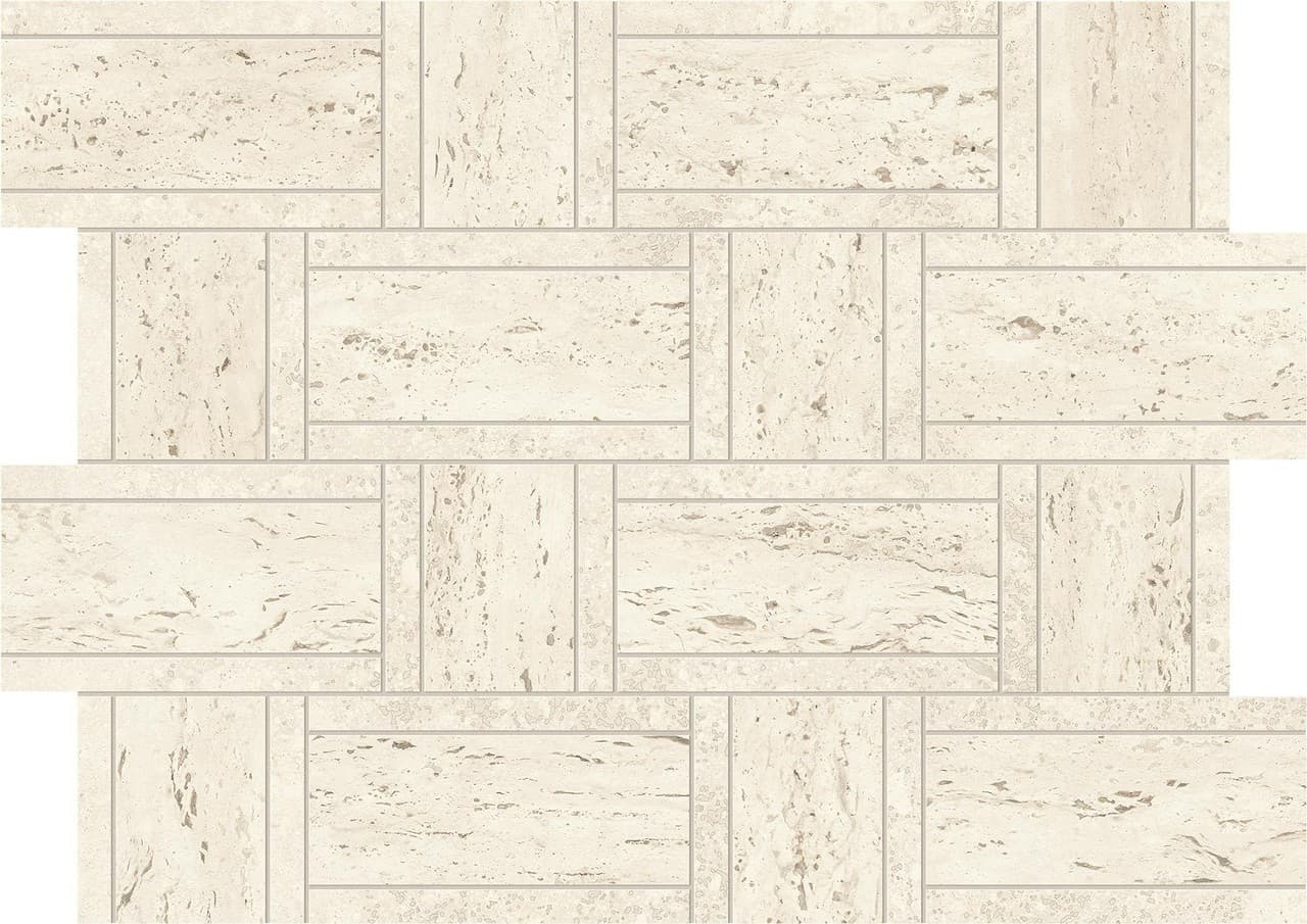 White Mosaico Basketweave