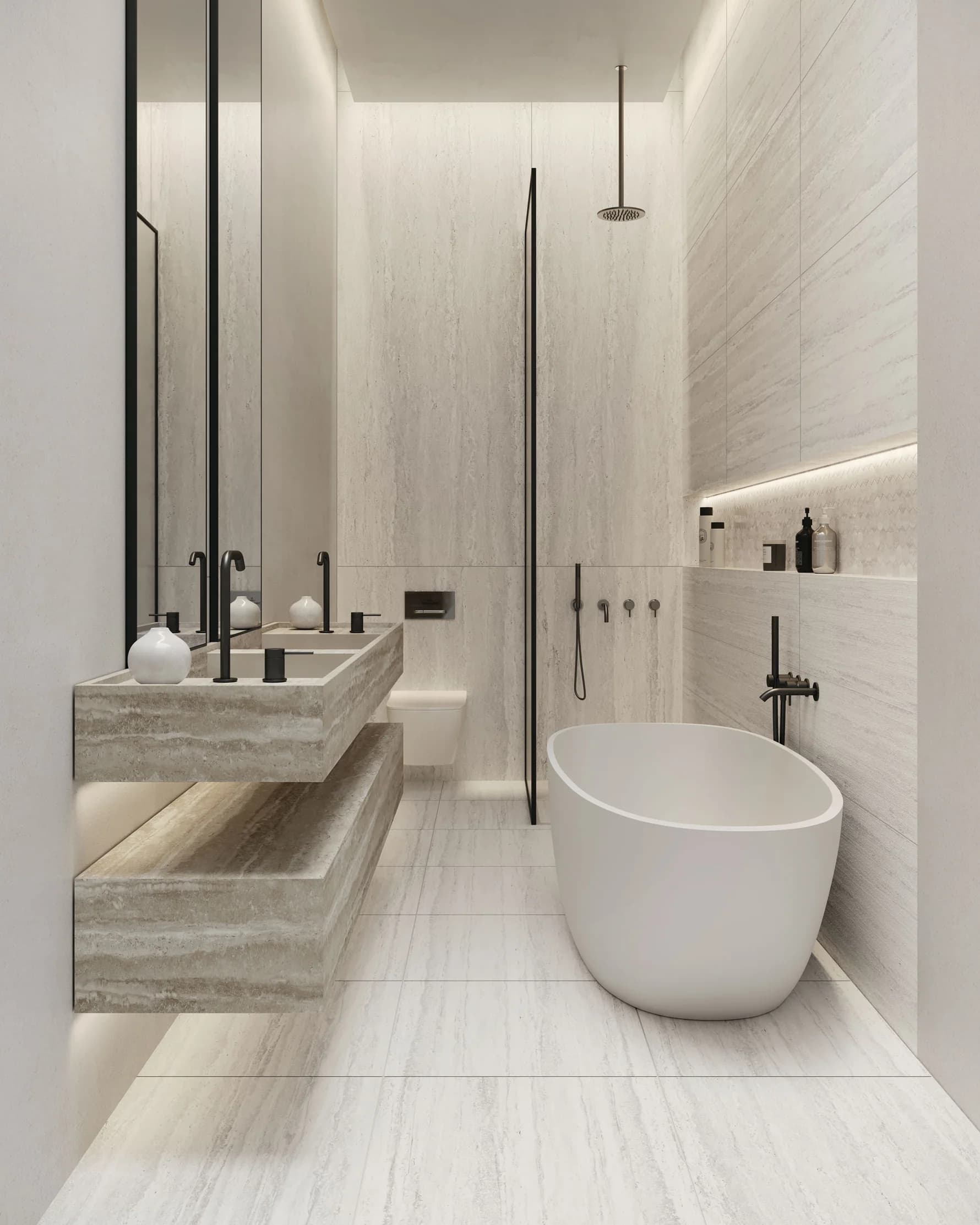 Travertine Silver Pre-Fab in architectural space