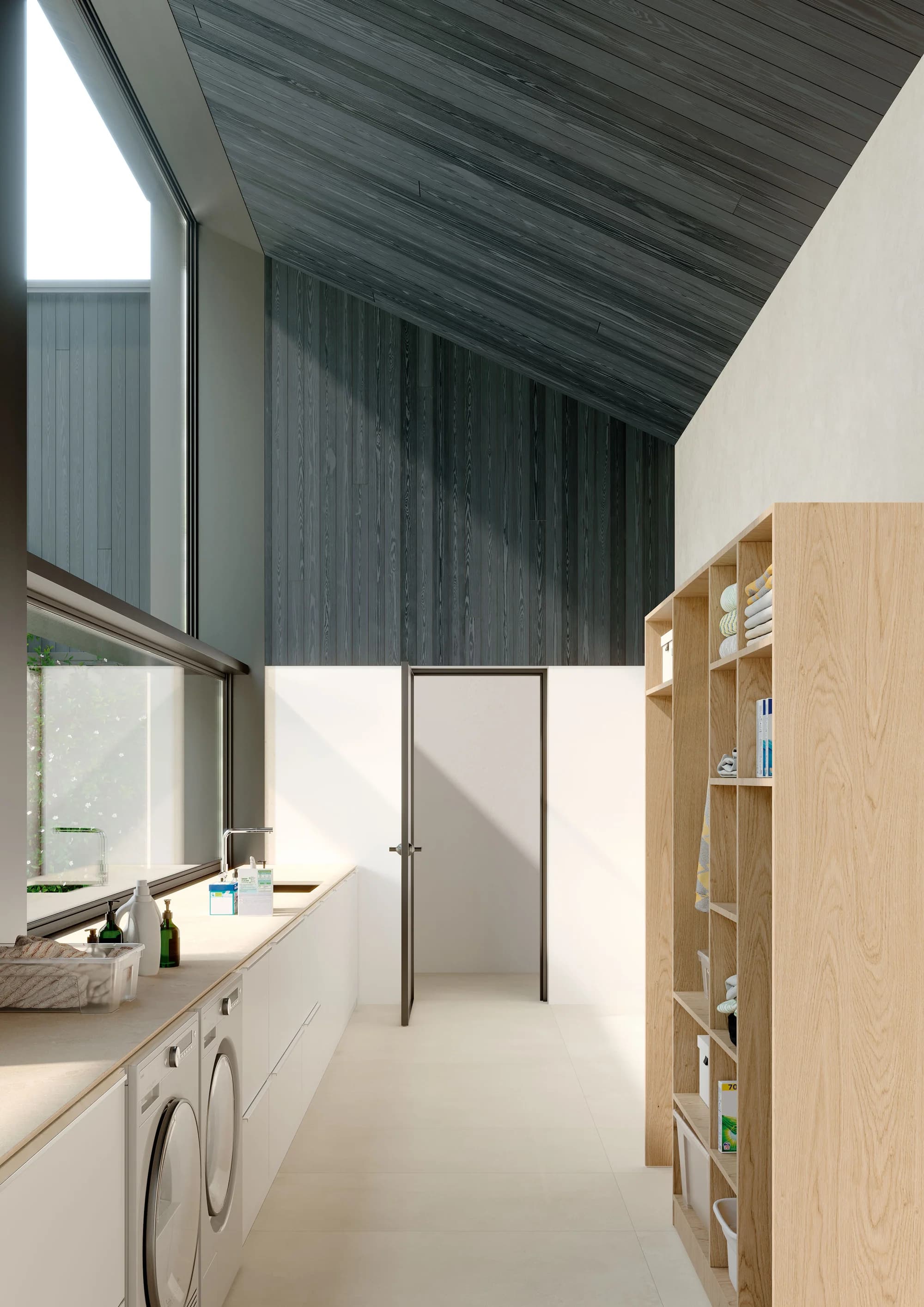 EcoStone Jute Cross Cut Pre-Fab in architectural space
