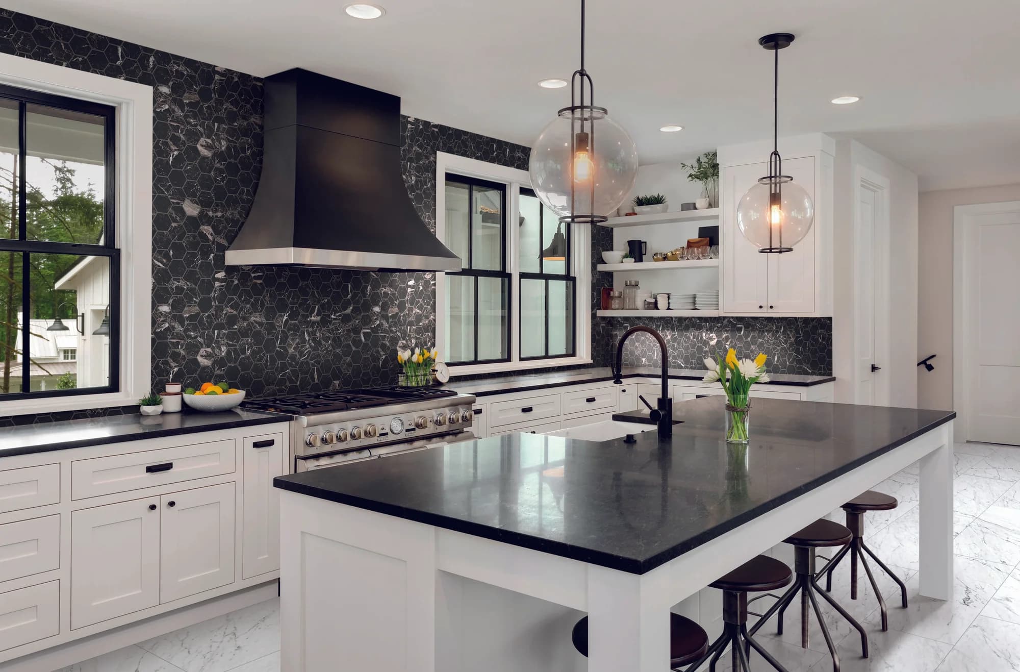 Marbles Carrara White installation space