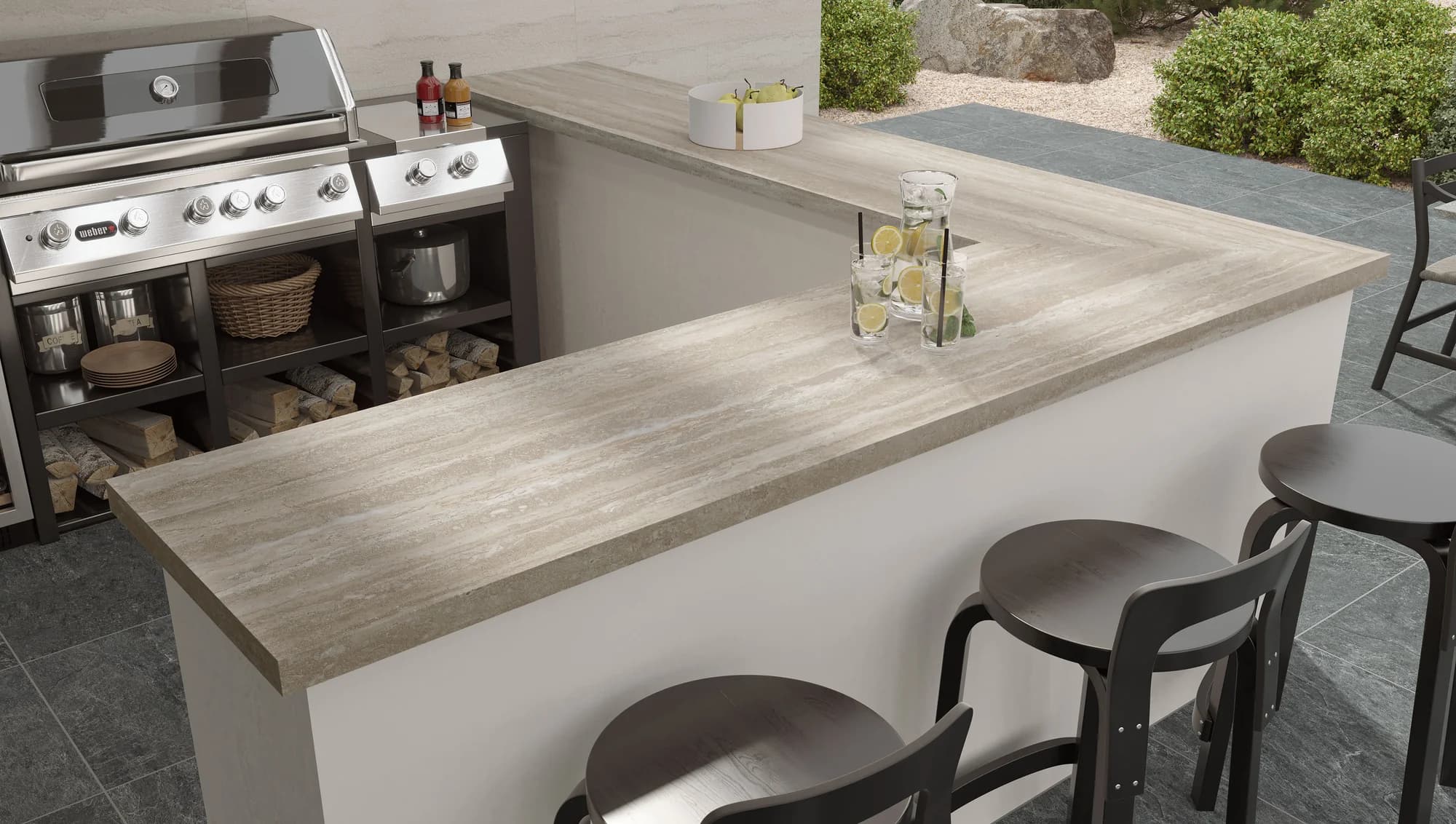 Travertine Silver Pre-Fab installation space