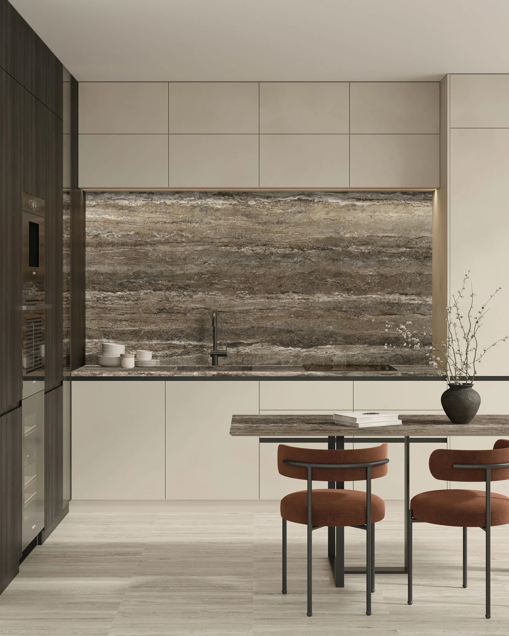 Travertine Titanium Pre-Fab installation space
