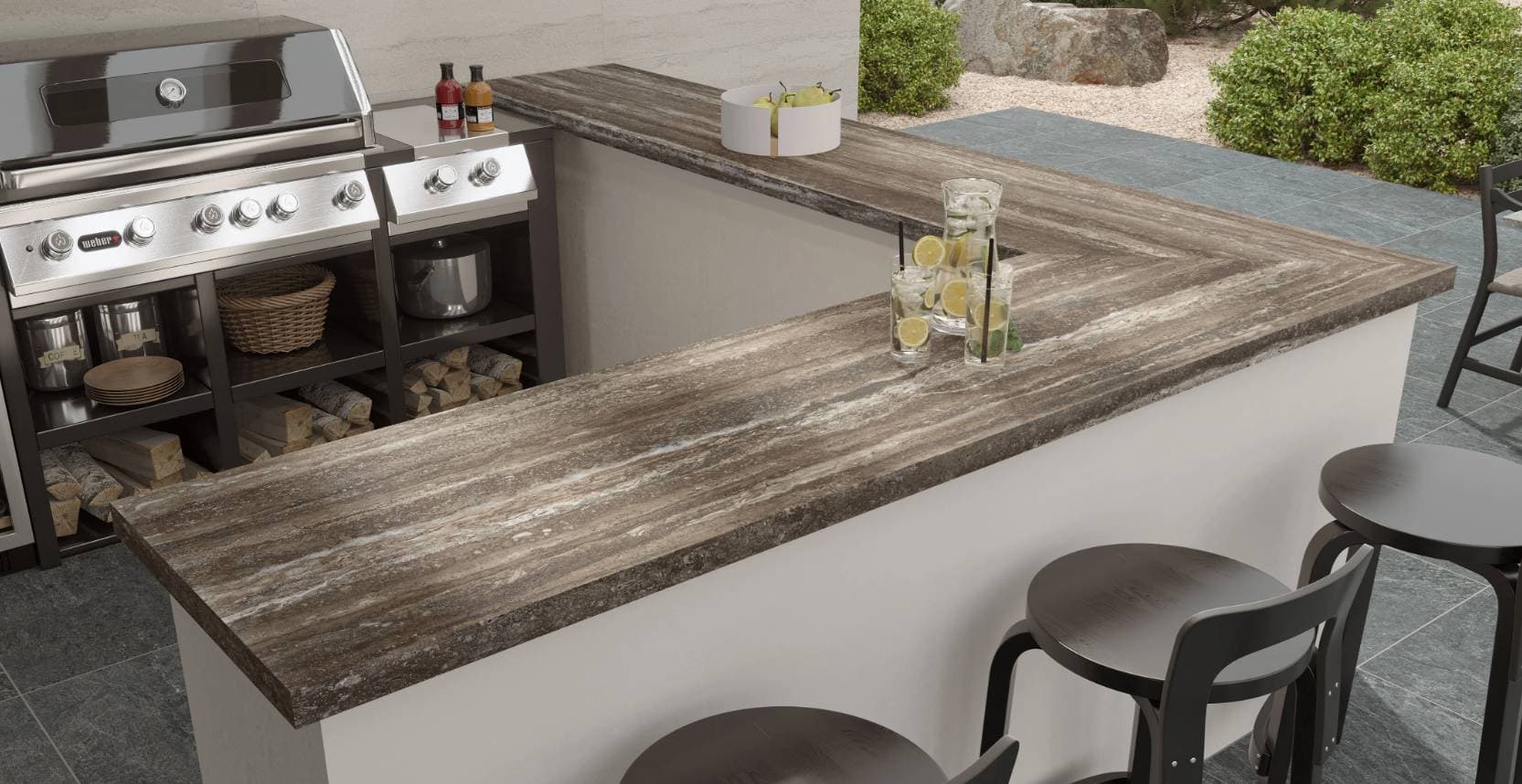 Travertine Titanium installation space