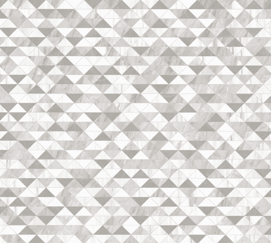 Shapes 11x13 Matte Porcelain Palace Triangle Mesh Mosaic Tile in White/Grey swatch