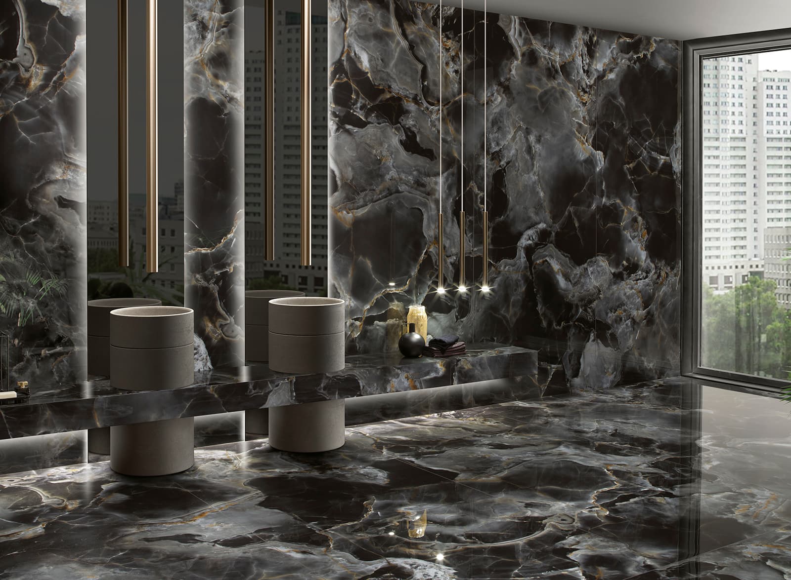 Onice Nero in architectural space