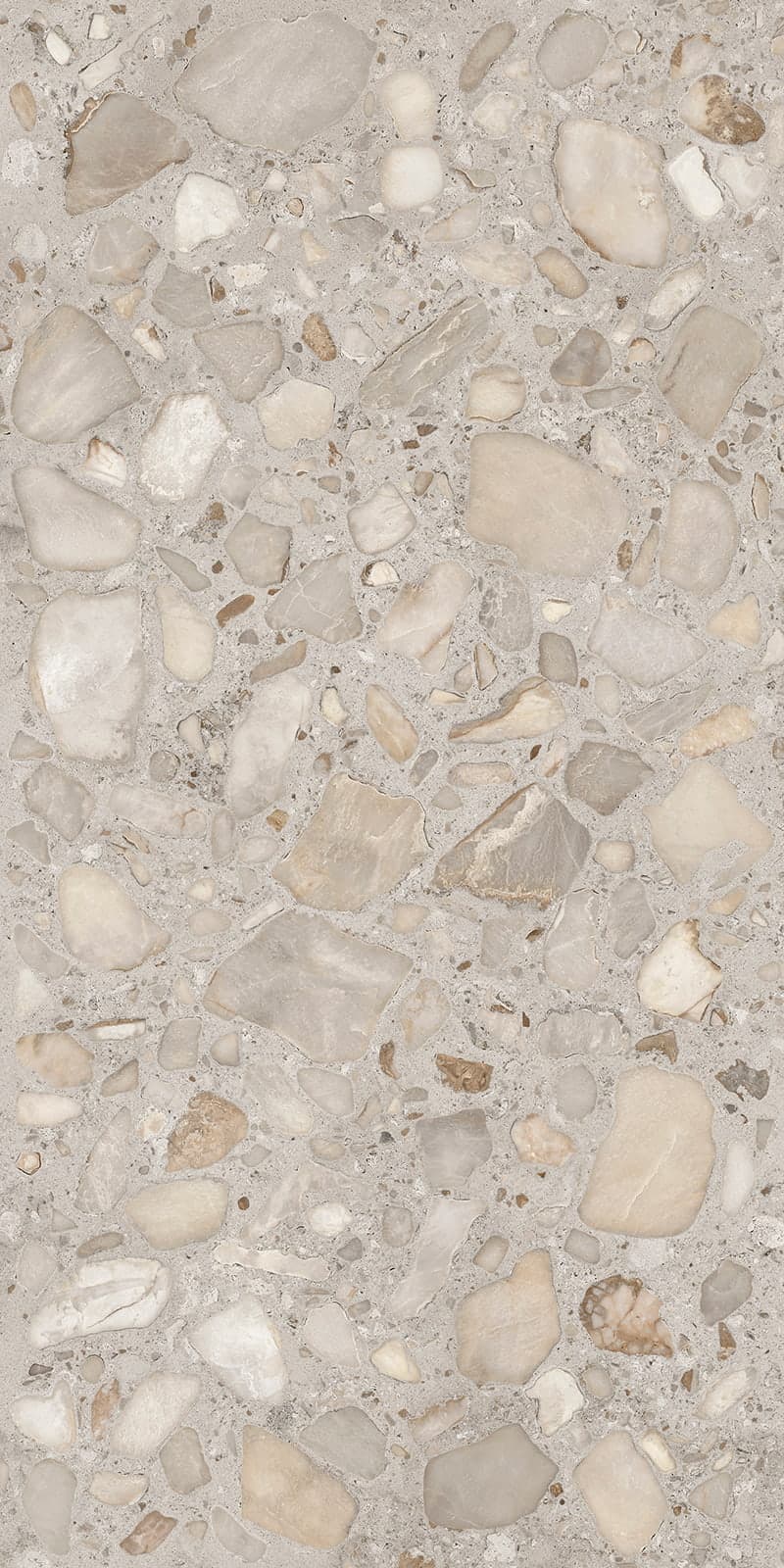 Grey full rock in architectural space