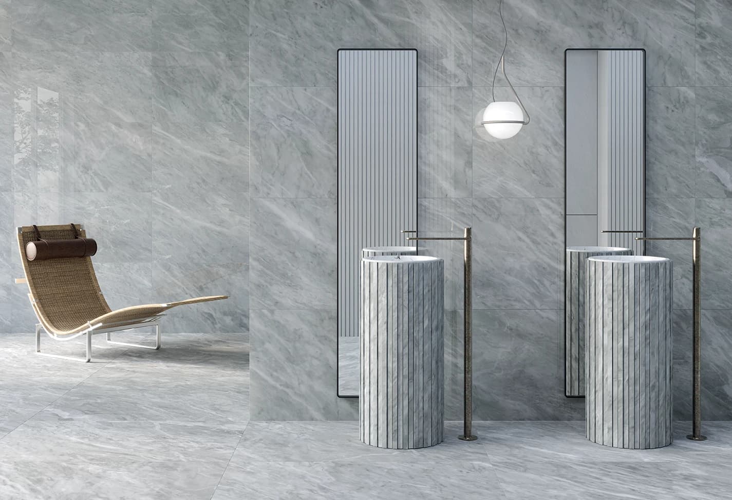 Bardiglio Silver Biscuits architectural surface detail