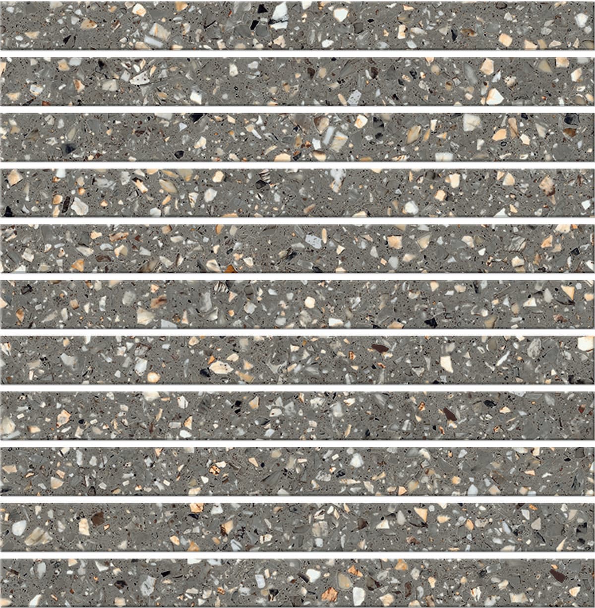 Mystere Dark Grey Stacked Mosaic in architectural space