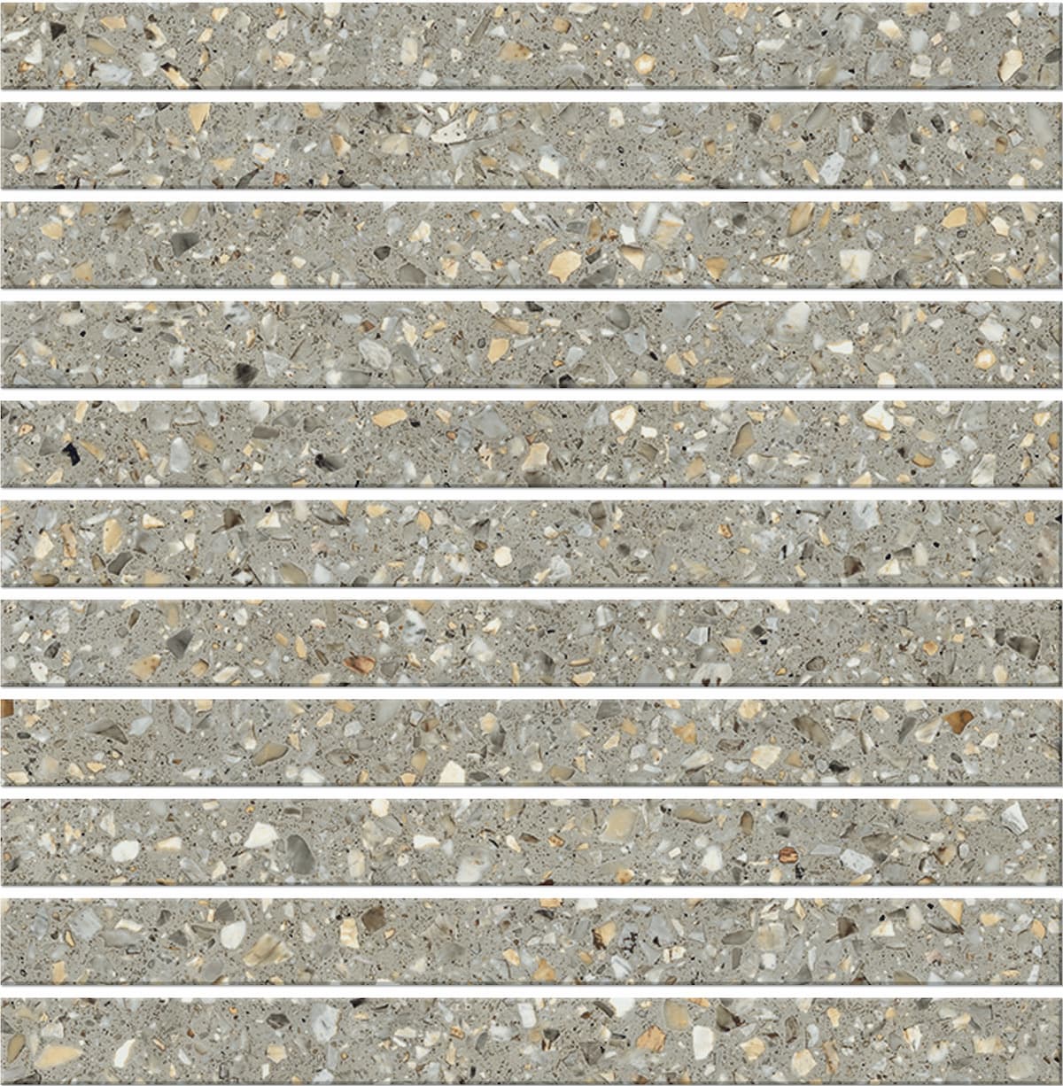 Mystere Light Grey Stacked Mosaic in architectural space