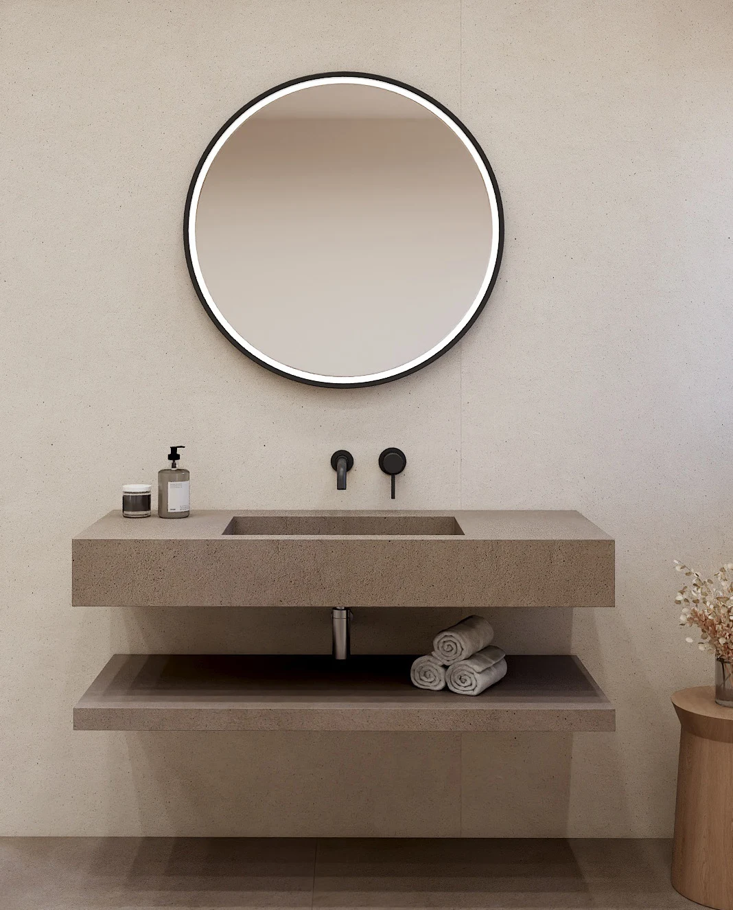 Piani bathroom collection from Nuovo Surfaces